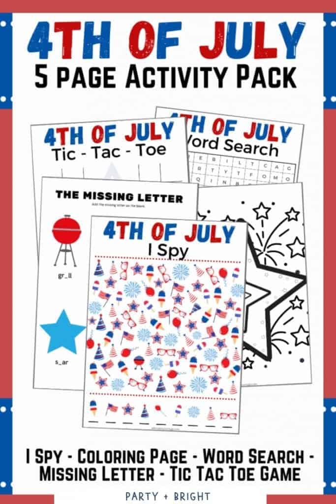 4th of July printable activities for kids