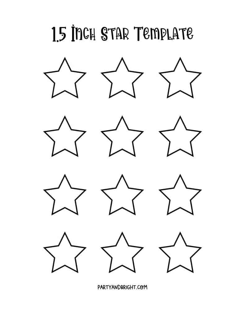 Star Template Printables Large And Small Star Stencils Party Bright