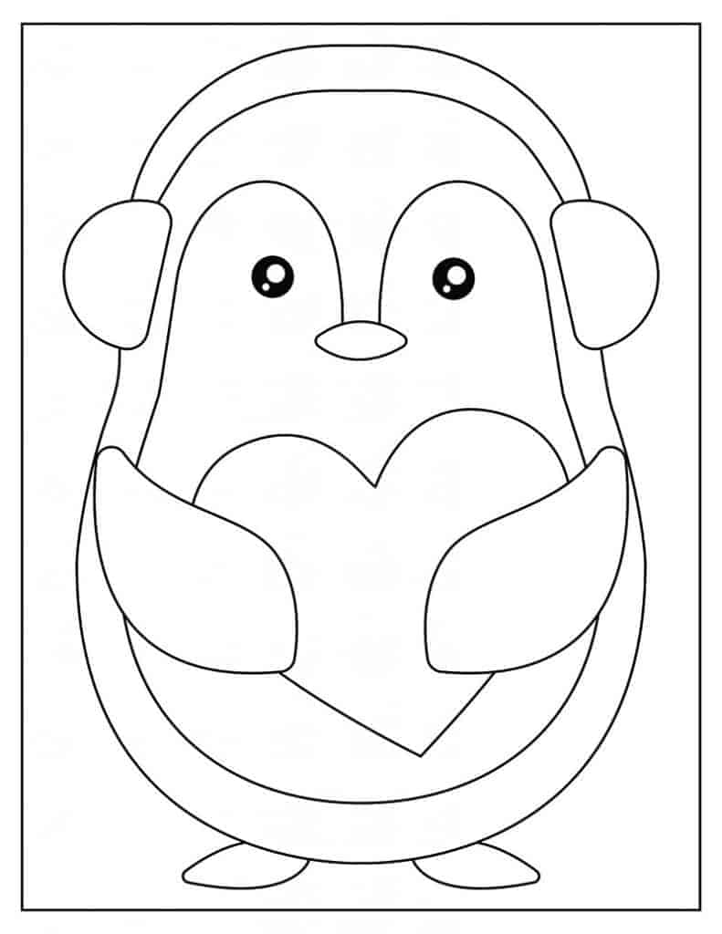 Cute Animal Coloring Pages for Valentine's Day – Party + Bright