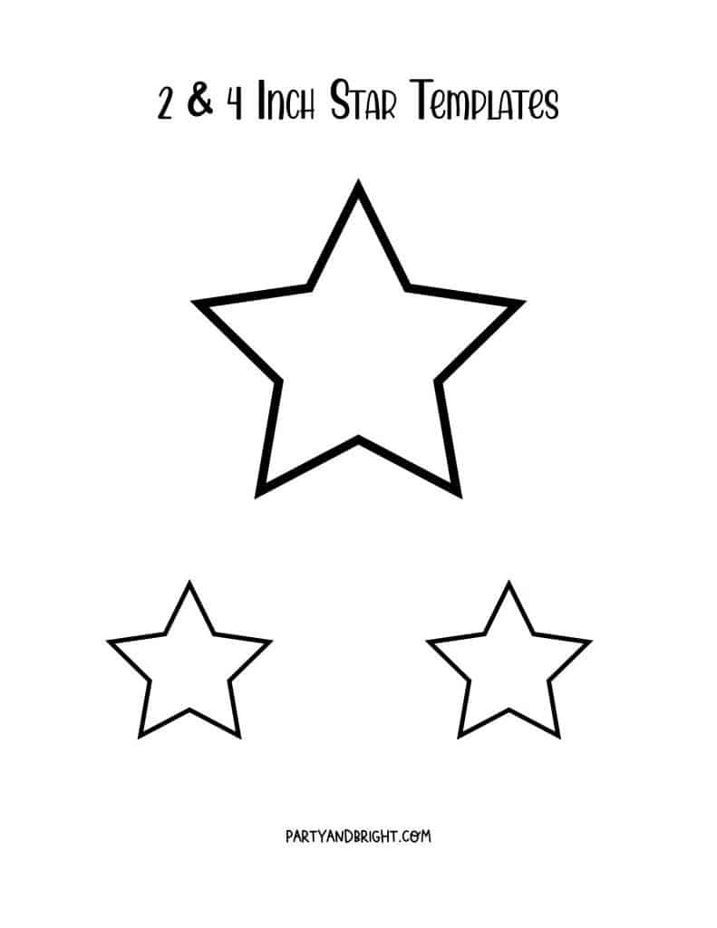 2 and 4 inch star template printable
