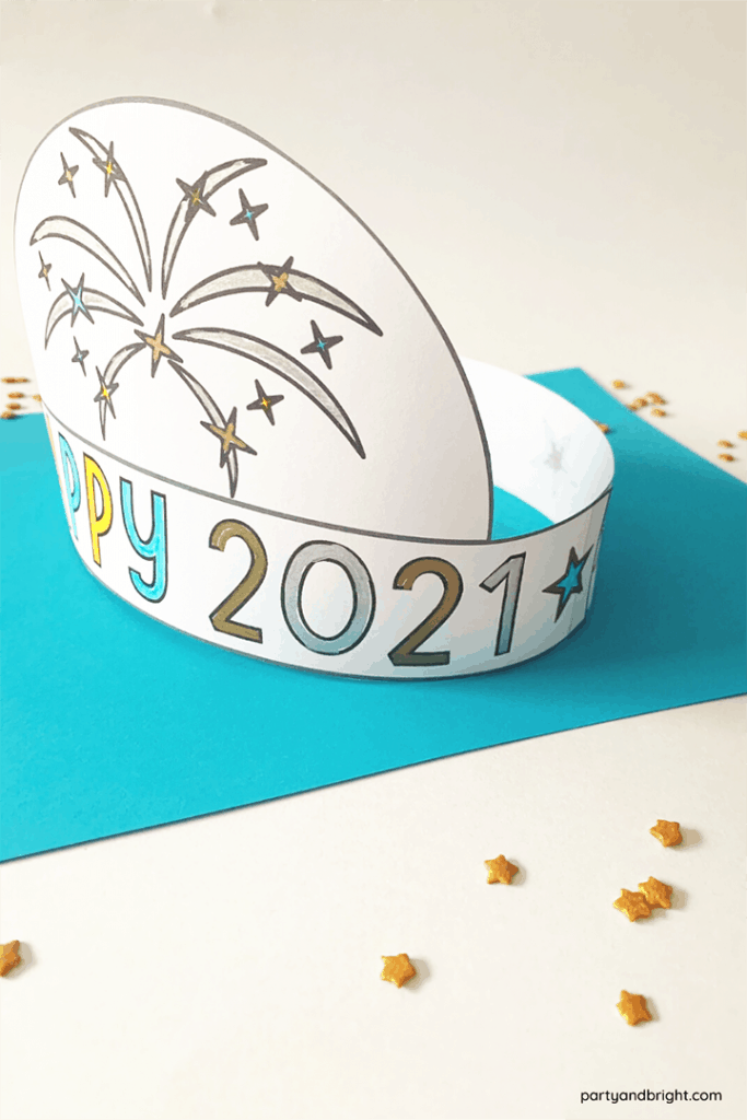 diy new years hat for 2021 with confetti