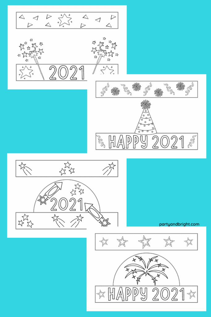 Free printable 2022 New Year's Eve party hats - Merriment Design