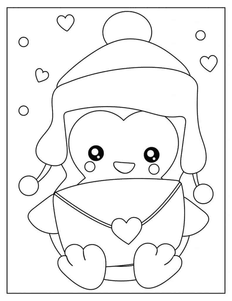 Cute Animal Coloring Pages for Valentine's Day - The Organized Mom