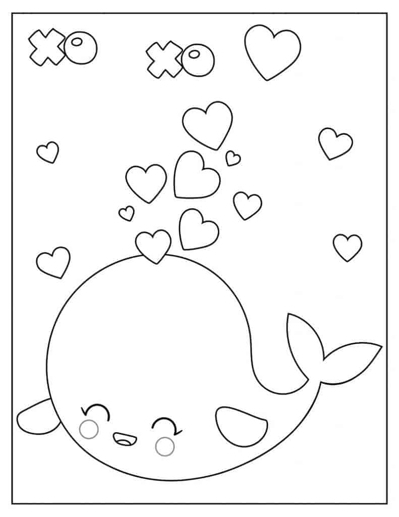 Cute Animal Coloring Pages for Valentine's Day – Party + Bright