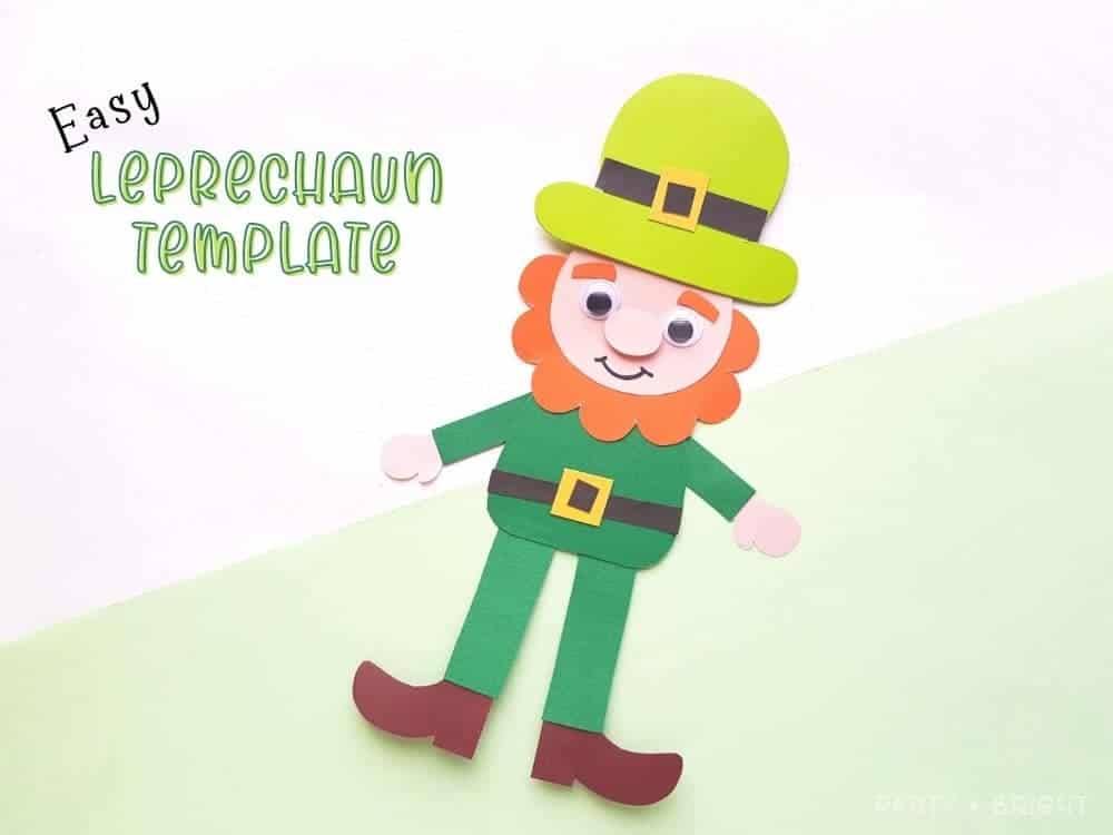 Leprechaun paper hat coloring St. Patrick's Day craft - Happy