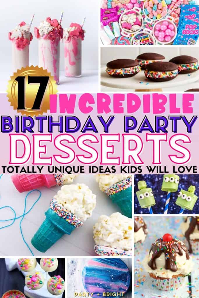 dessert ideas for kids birthday party