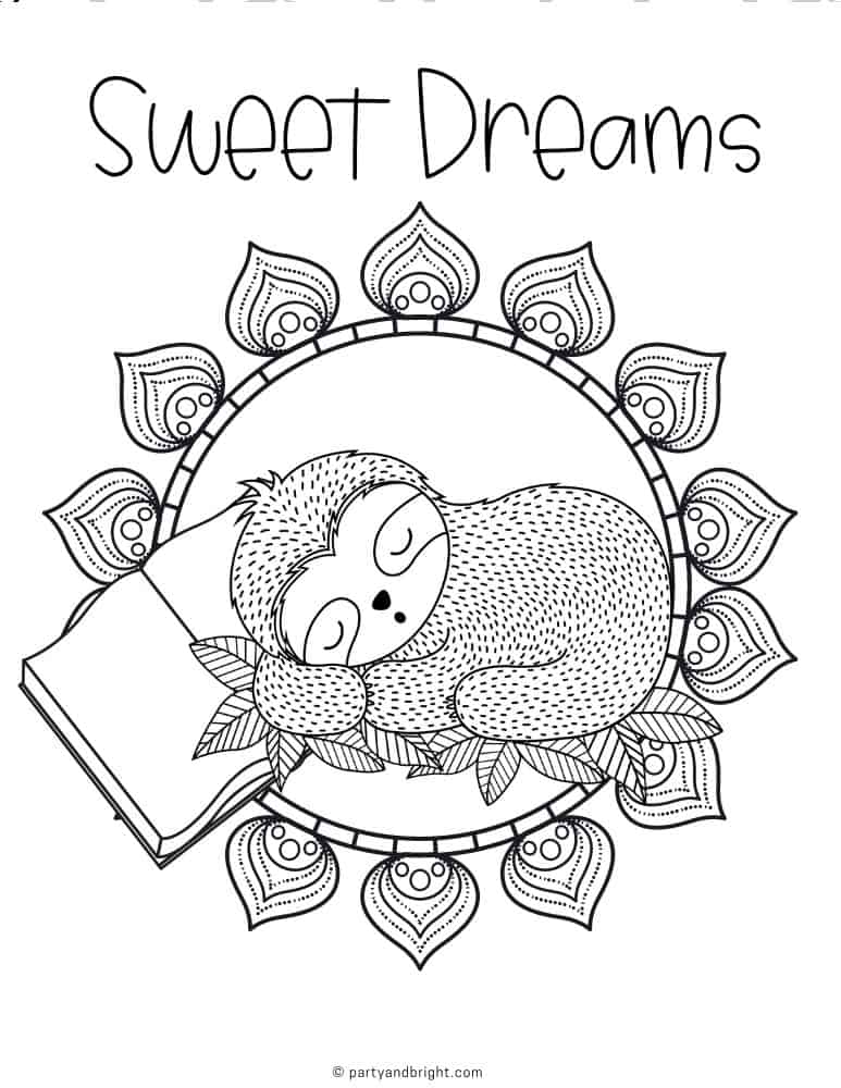 Printable Cute Sloth Coloring Pages - Printable Templates