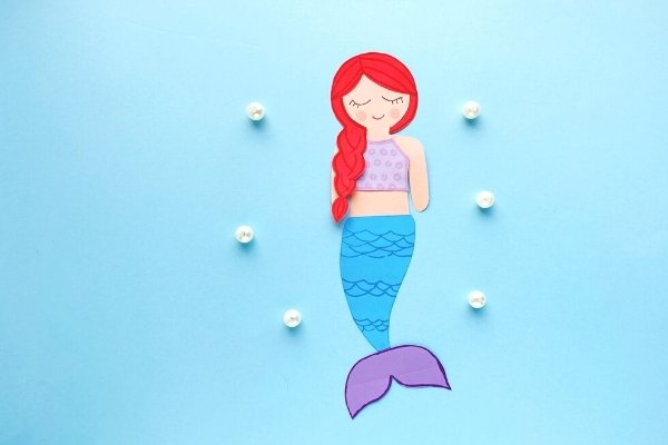 Free Mermaid Template to Print+ Easy Paper Craft - The Organized Mom