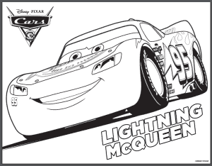 disney pixar cars coloring page of lightning mcqueen