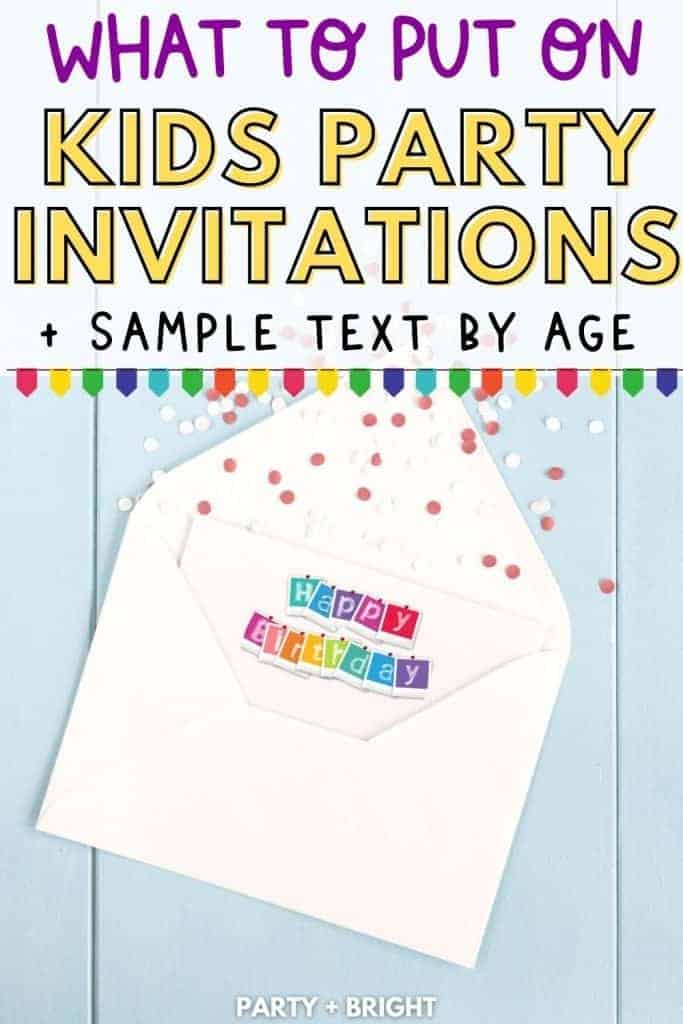 Birthday party on sale invitation message