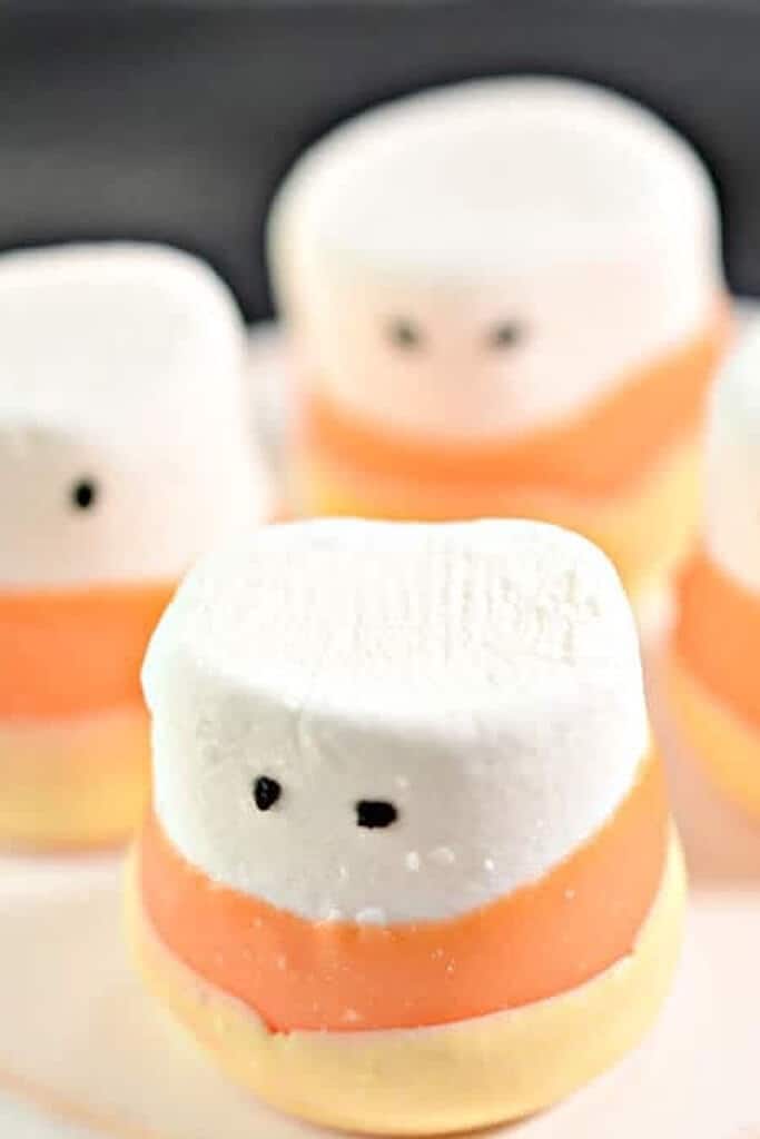 candy corn marshmallows with eyes