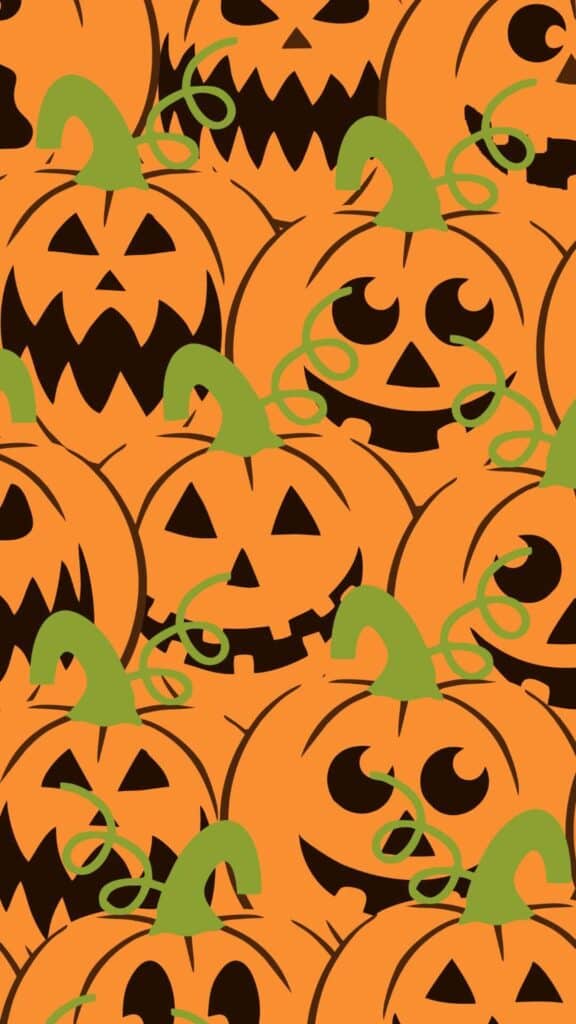 halloween wallpaper background image consisting of jack o lanterns layered together